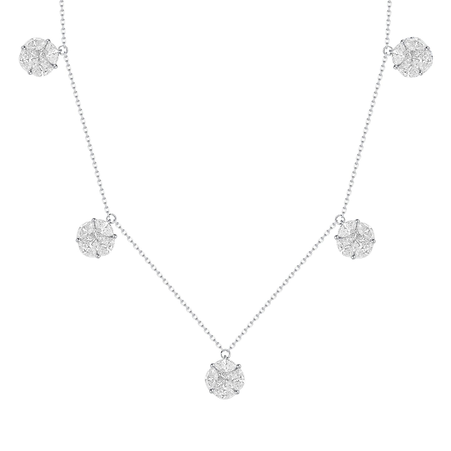 Illusion Diamond Charm Necklace