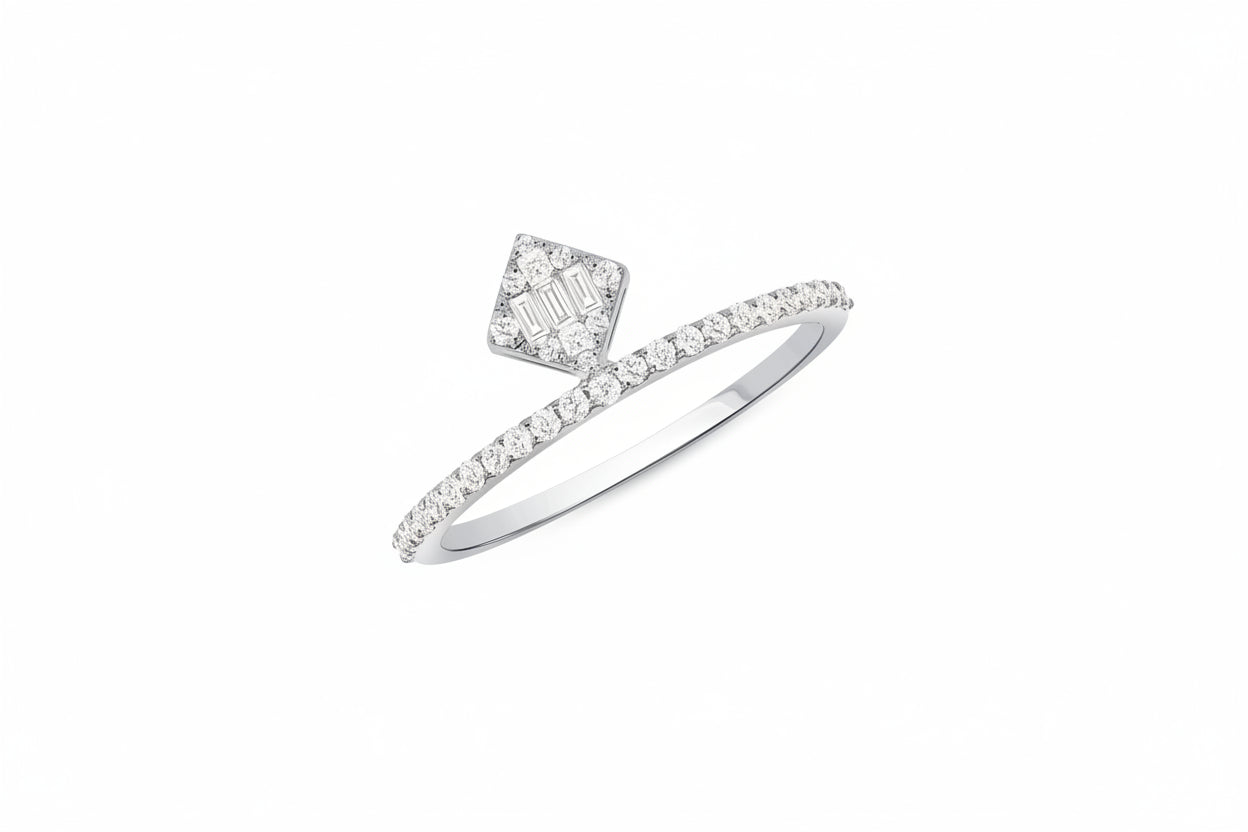 Thin Diamond Band with Ornament