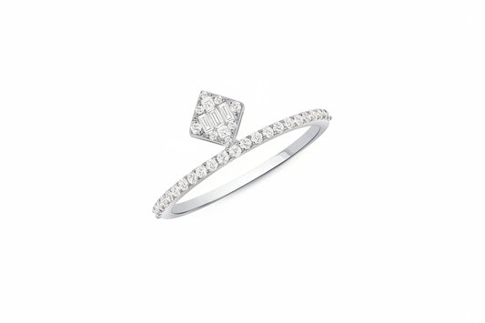 Thin Diamond Band with Ornament