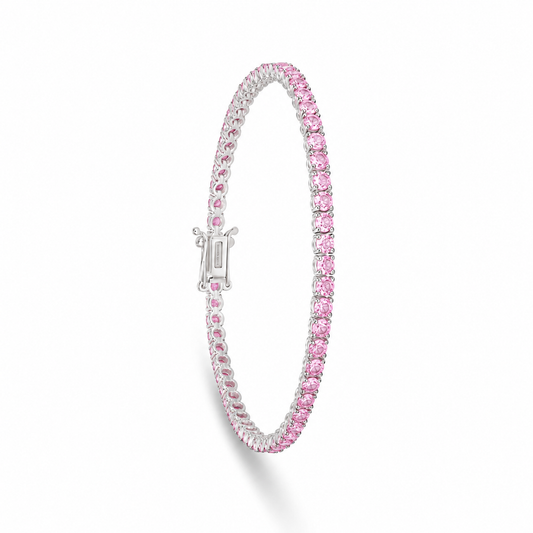 Pink Sapphire Tennis Bracelet