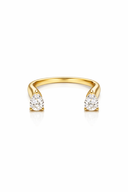 Pear Floating Twin Diamond Ring