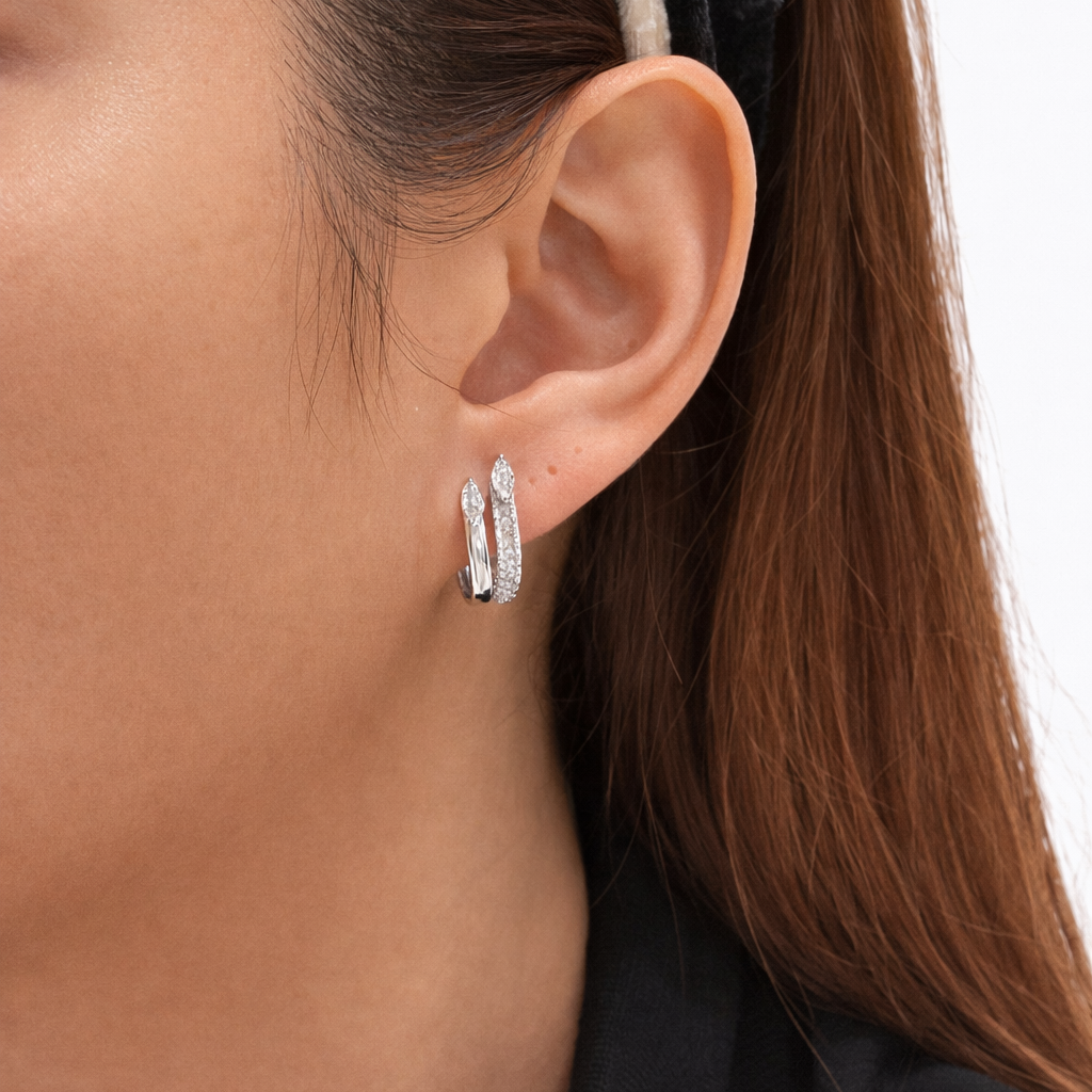 Marquise Diamond Wrap Huggies