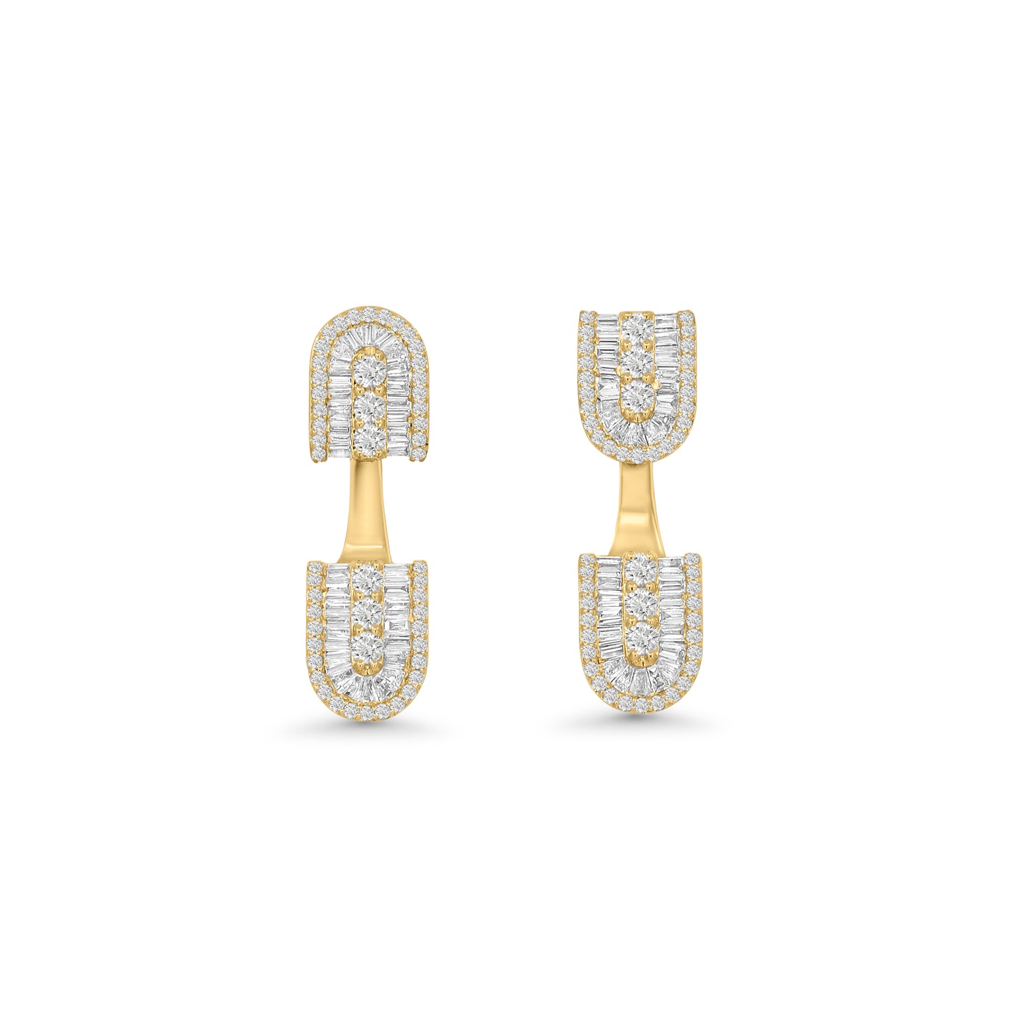 U Floating Baguette Studs Earrings