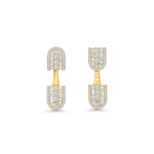 U Floating Baguette Studs Earrings