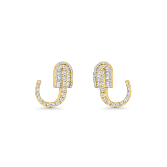 U Huggie Baguette Earrings
