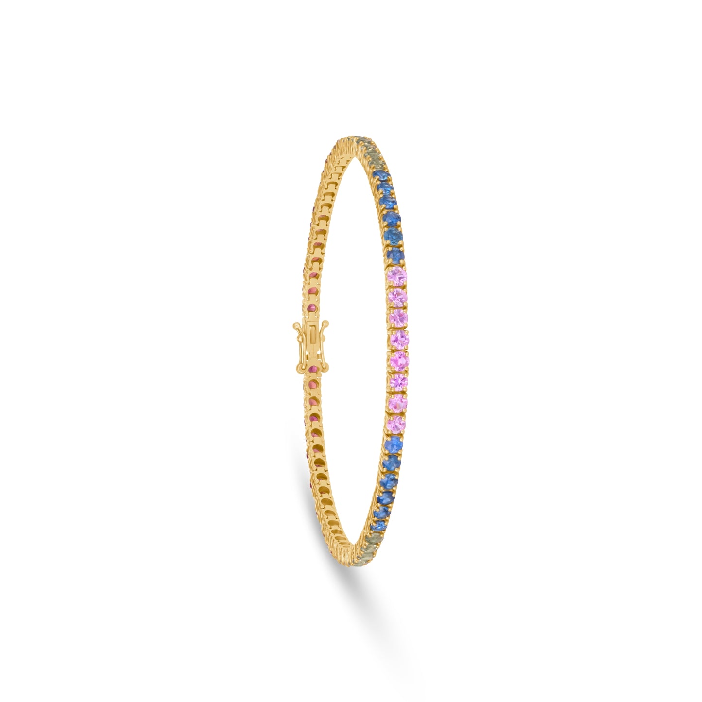 Multi-color Sapphire Rainbow Tennis Bracelet