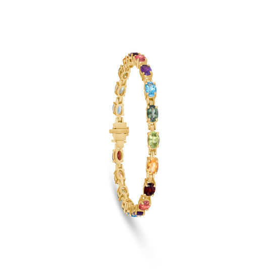 Multi-Stone Rainbow Tennis Bracelet