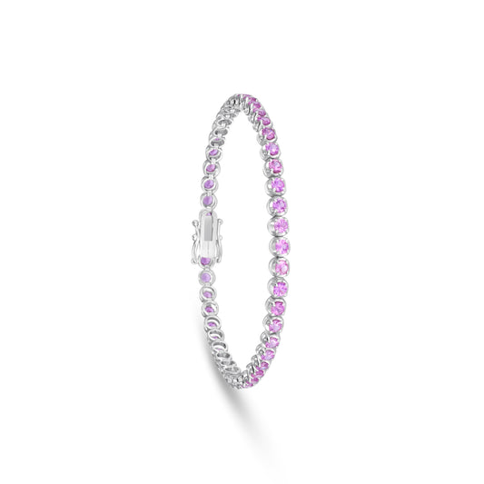 Beverly Pink Sapphire Tennis Bracelet