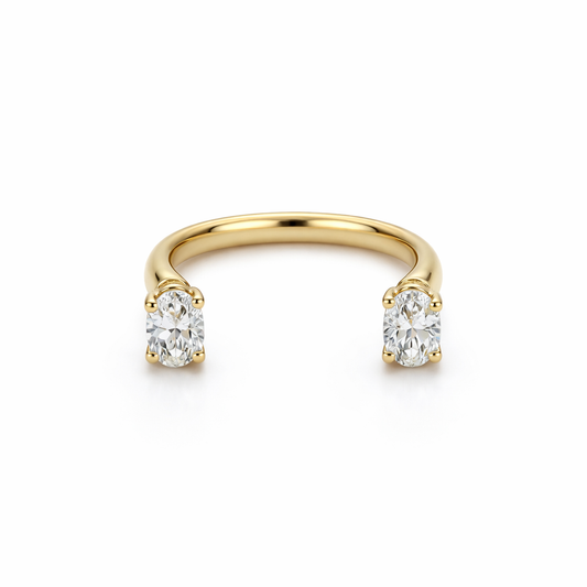Oval Floating Twin Diamond Ring