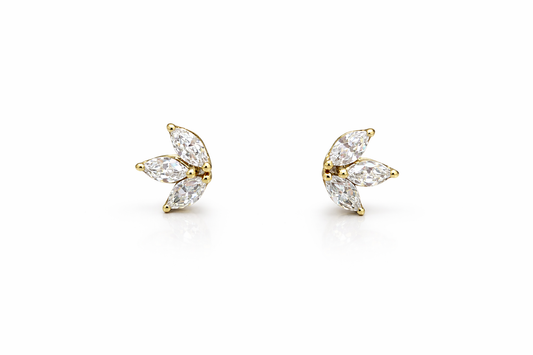 Marquise Diamond Flower Studs