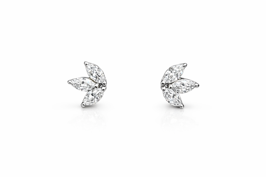 Marquise Diamond Flower Studs
