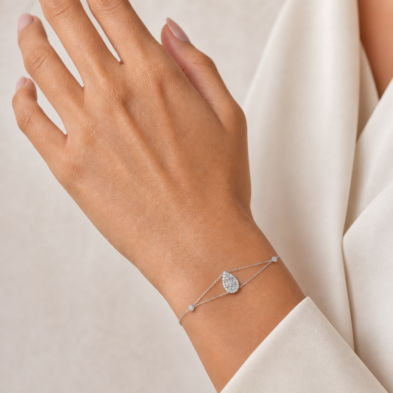 Pear Illusion Diamond Bracelet