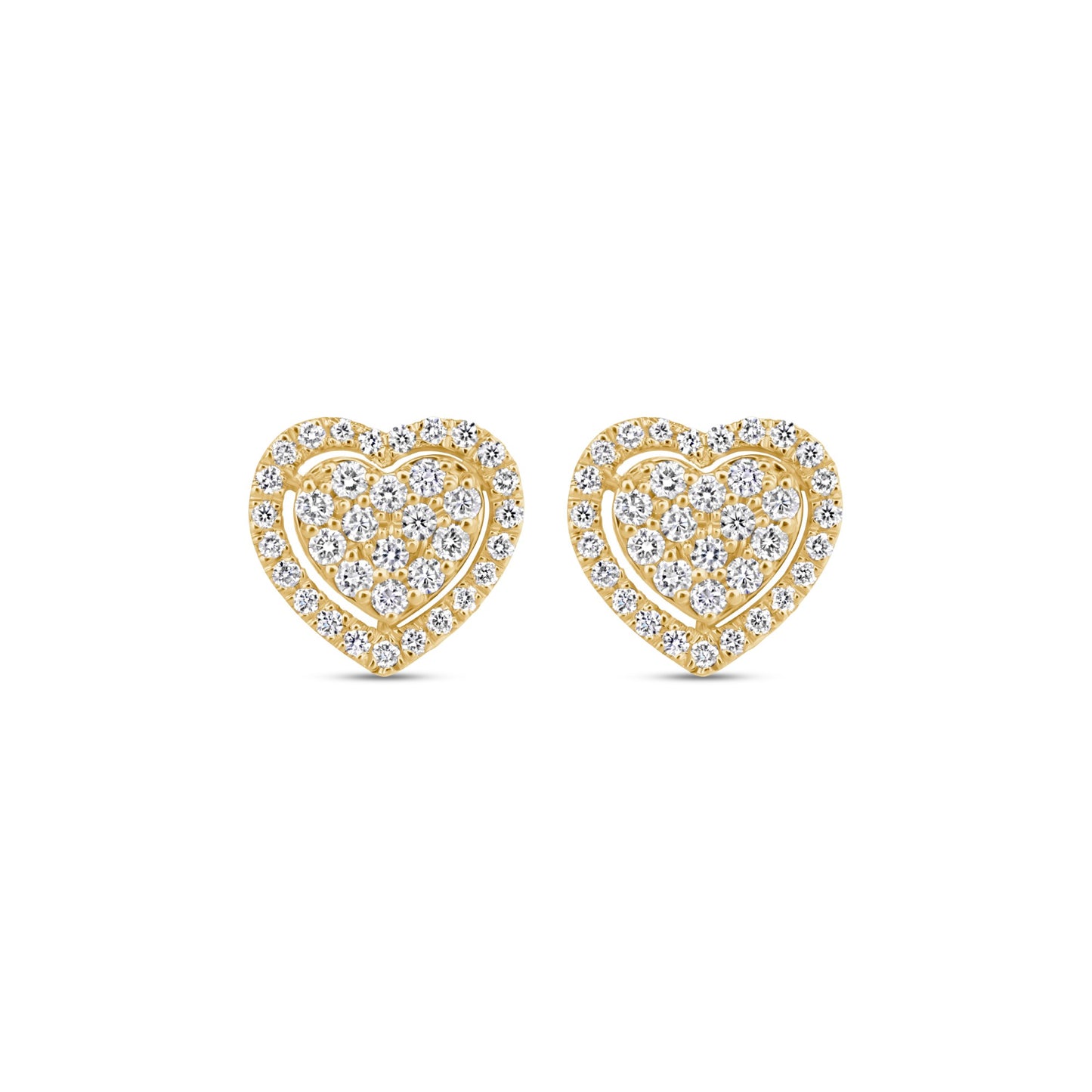 Diamond Heart Shape Stud Earrings