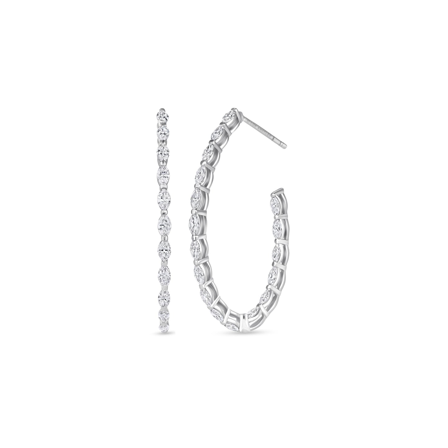 Oval Inside Out Diamond Hoops