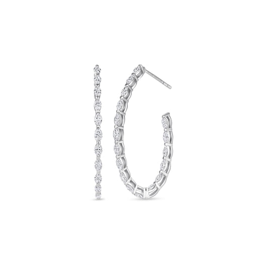 Oval Inside Out Diamond Hoops