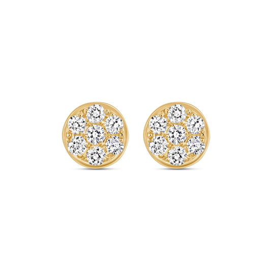 Round Pavé Diamond Studs