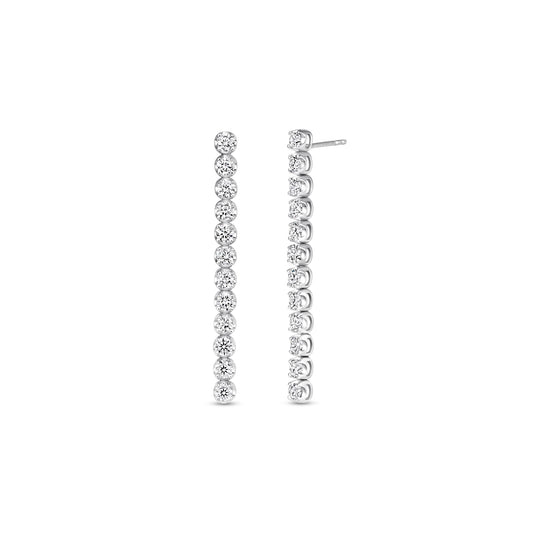 Classic Linear Diamond Drop Earrings