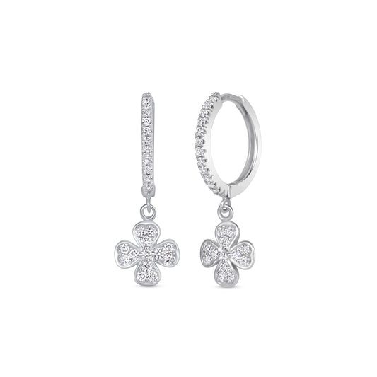 Clover Diamond Drop Huggies