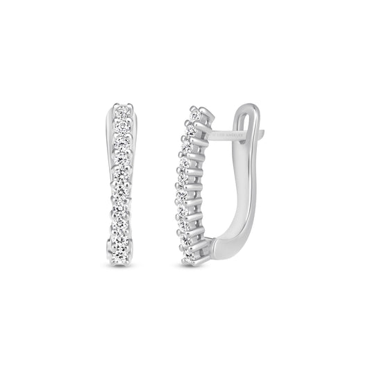 Linear Drop Diamond Huggies