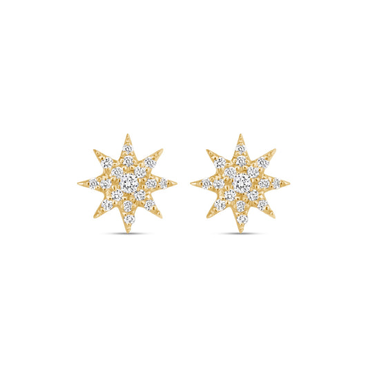 Diamond Starburst Stud Earrings