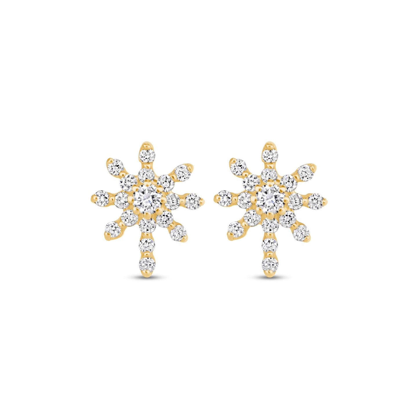 Diamond Snowflake Stud Earrings