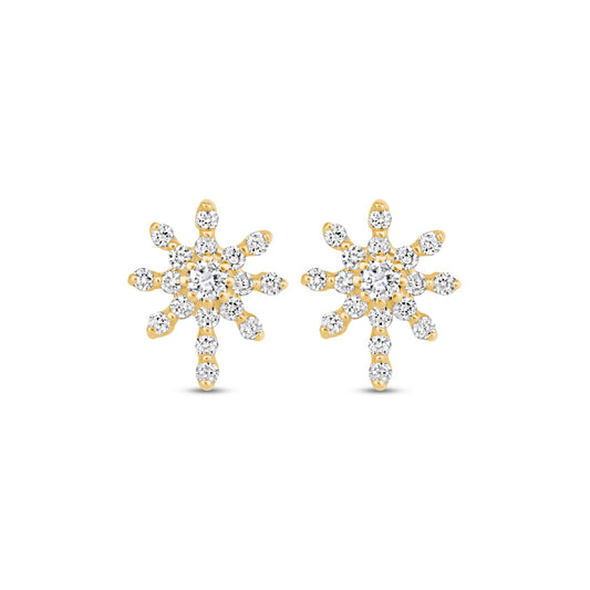 Diamond Snowflake Stud Earrings