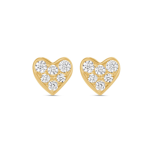 Diamond Heart Shape Studs