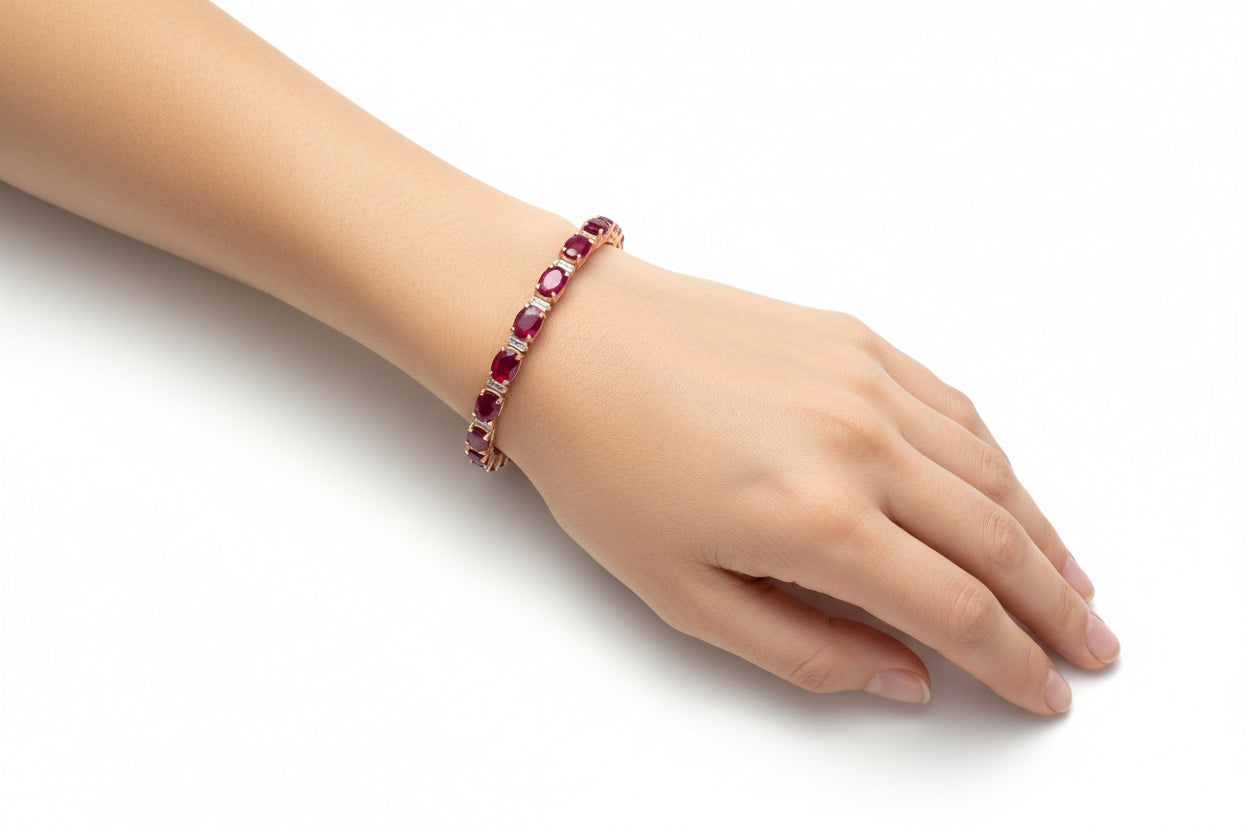 Ruby & Baguette Tennis Bracelet