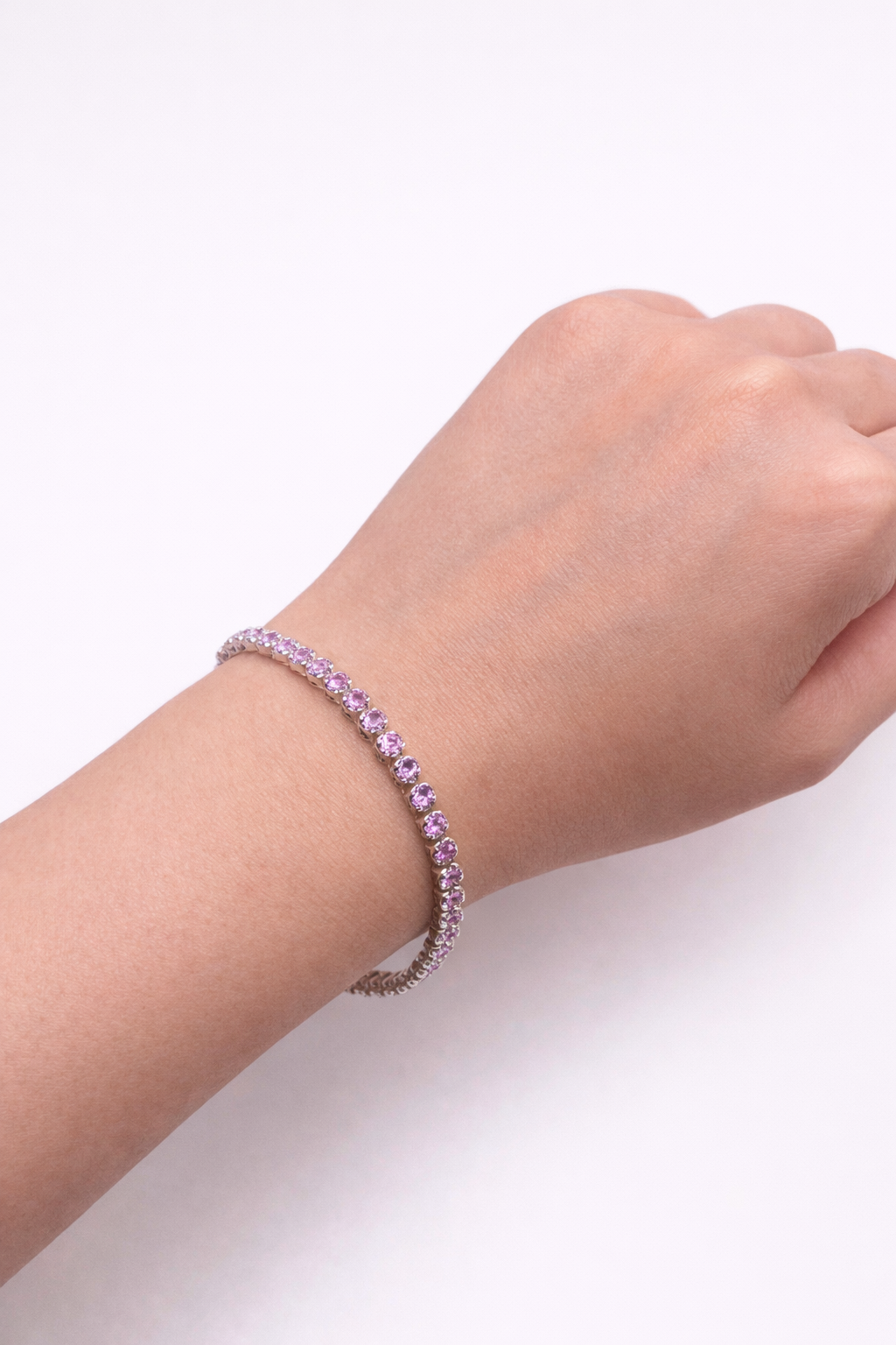 Beverly Pink Sapphire Tennis Bracelet