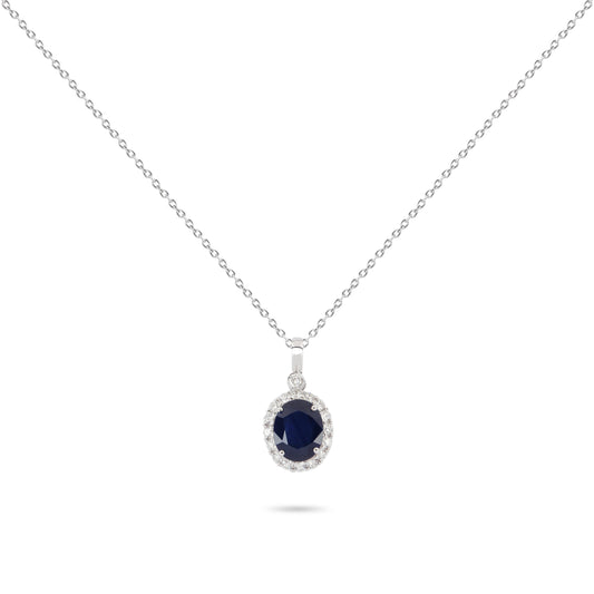 Sapphire & Diamond Frame Necklace | Diamond Necklace | Diamond Necklace For Women