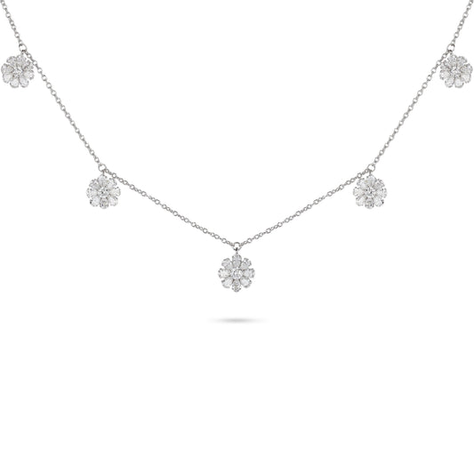 Floral Diamond Charm Necklace | Diamond Necklace | Best Necklace Design