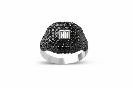 Black Diamonds with Baguette Diamond Center Ring | Jewel Online Shopping | Buy Rings Online