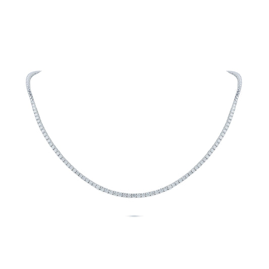 Half Diamond Tennis Necklace