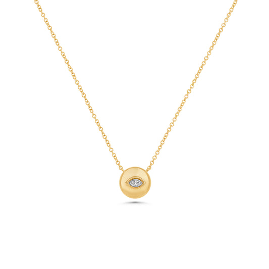 Bezel Round Diamond Pendant Necklace
