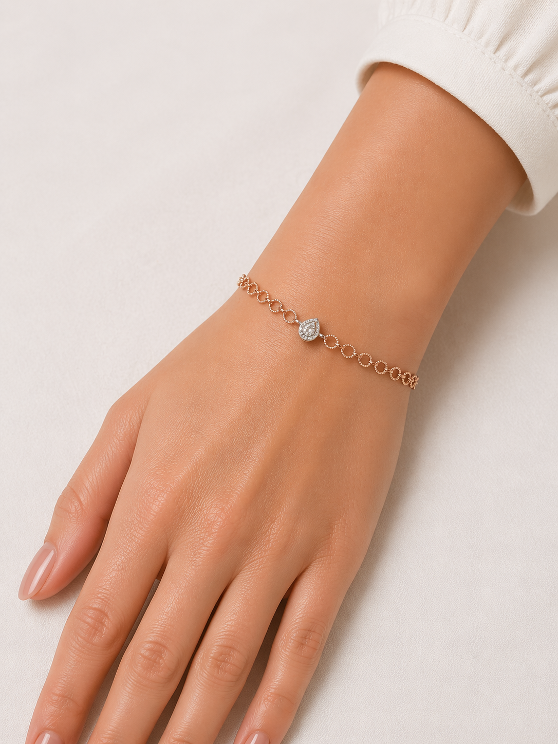 Pear Diamond Link Bracelet