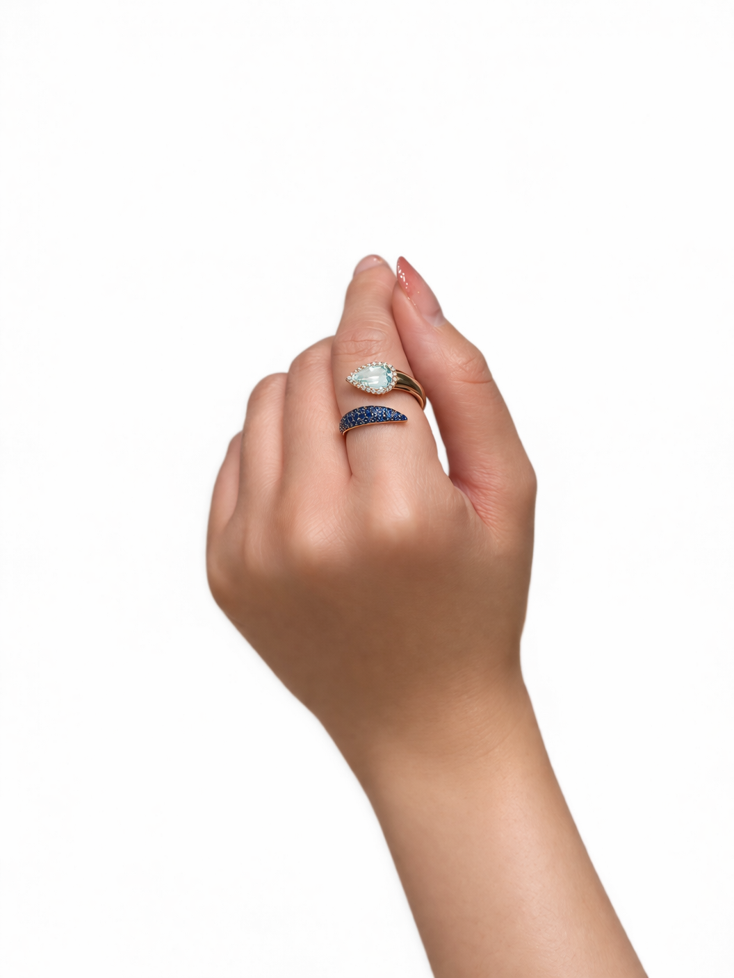 Aquamarine & Sapphire Snake Ring
