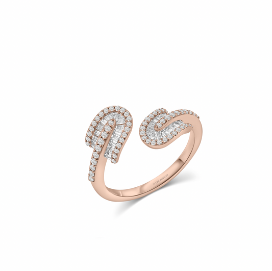 U Duo Twisted Baguette Ring