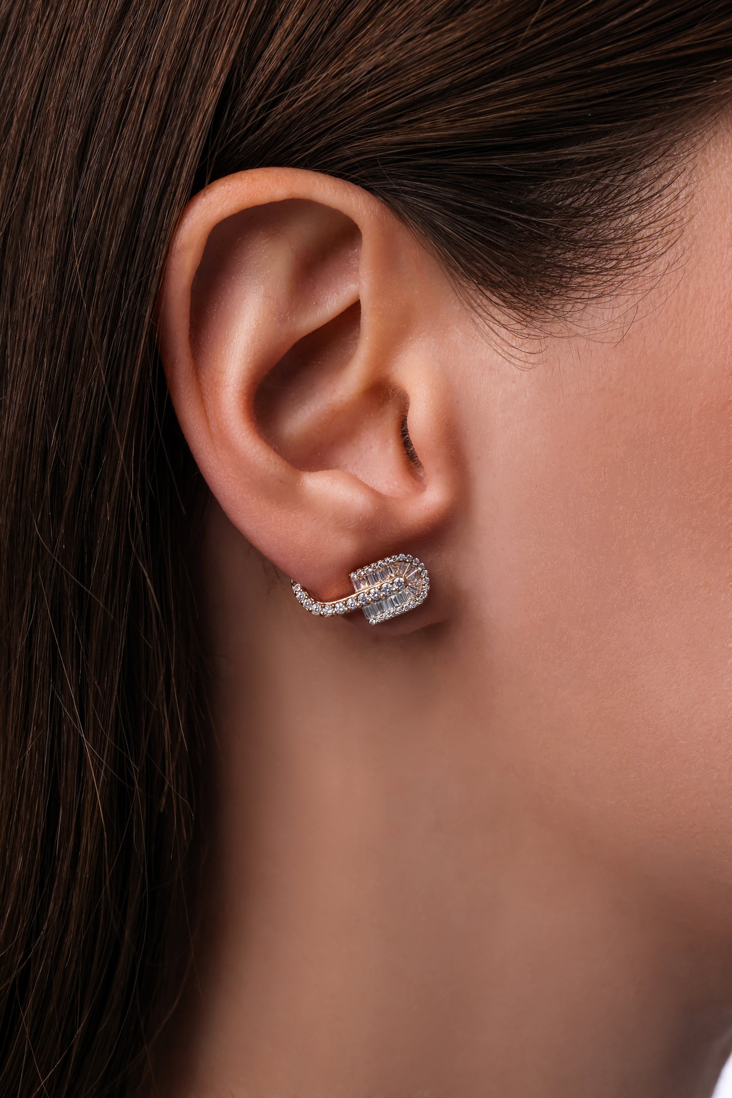 U Huggie Baguette Earrings