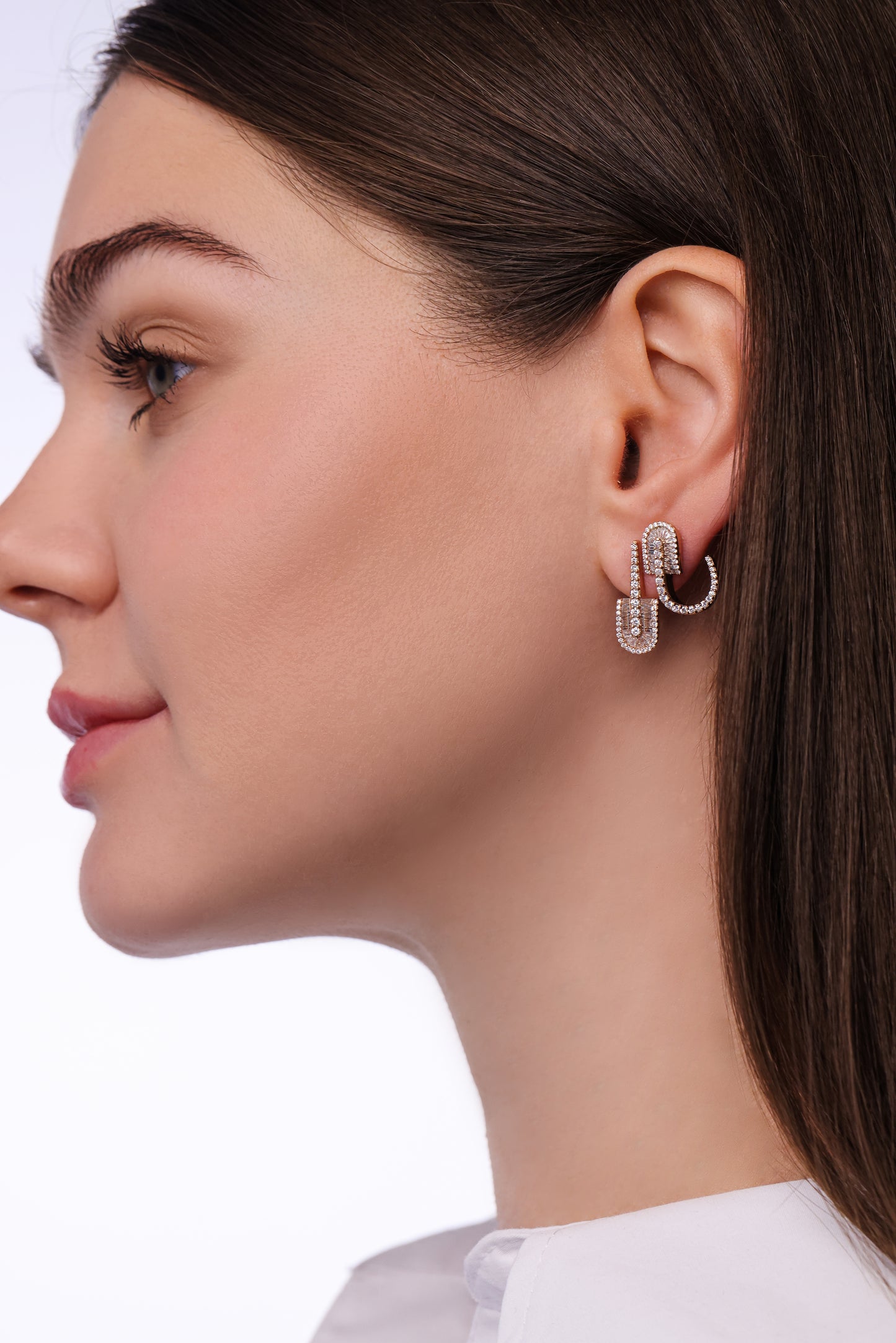 U Huggie Baguette Earrings