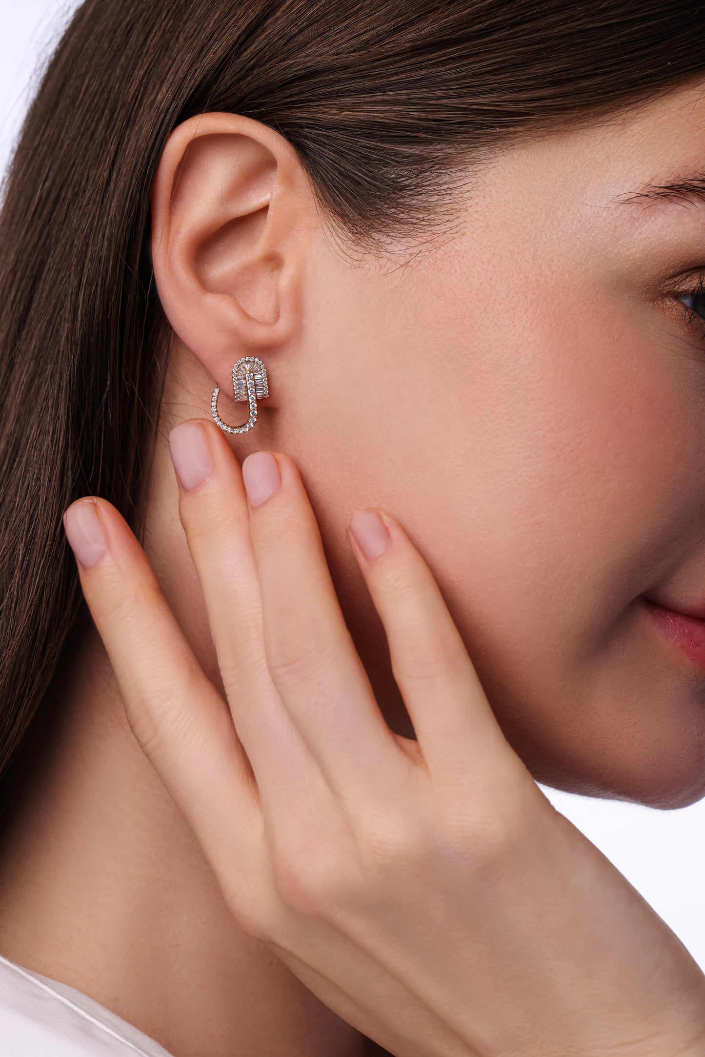 U Huggie Baguette Earrings