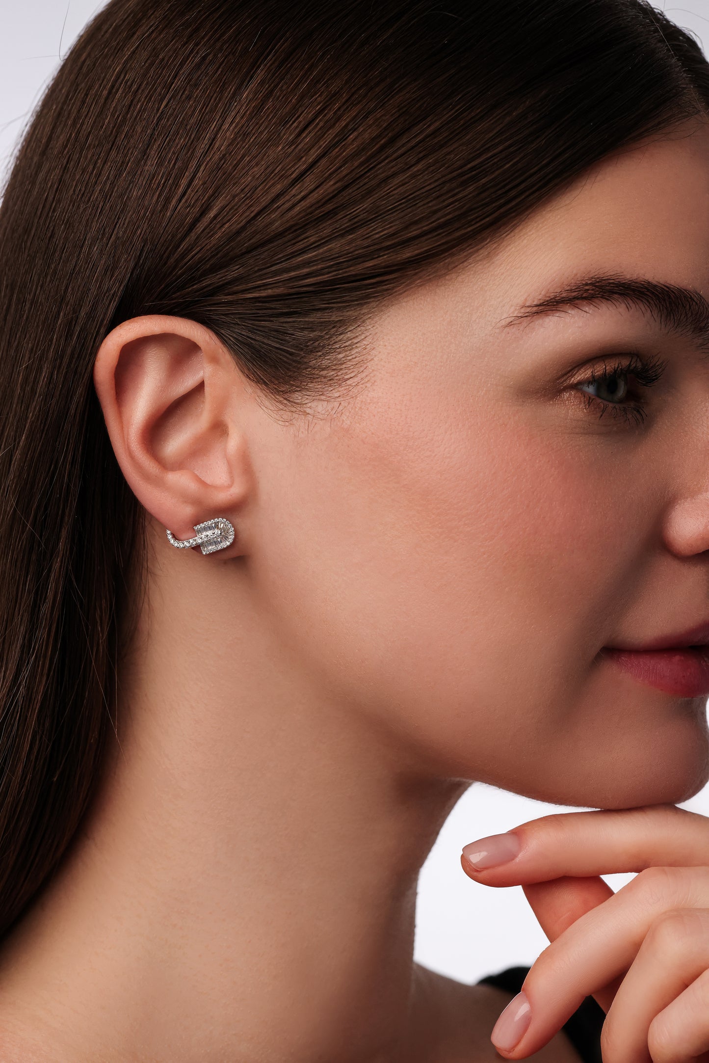 U Huggie Baguette Earrings