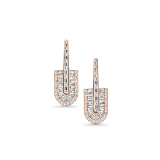 U Baguette Drop Earrings