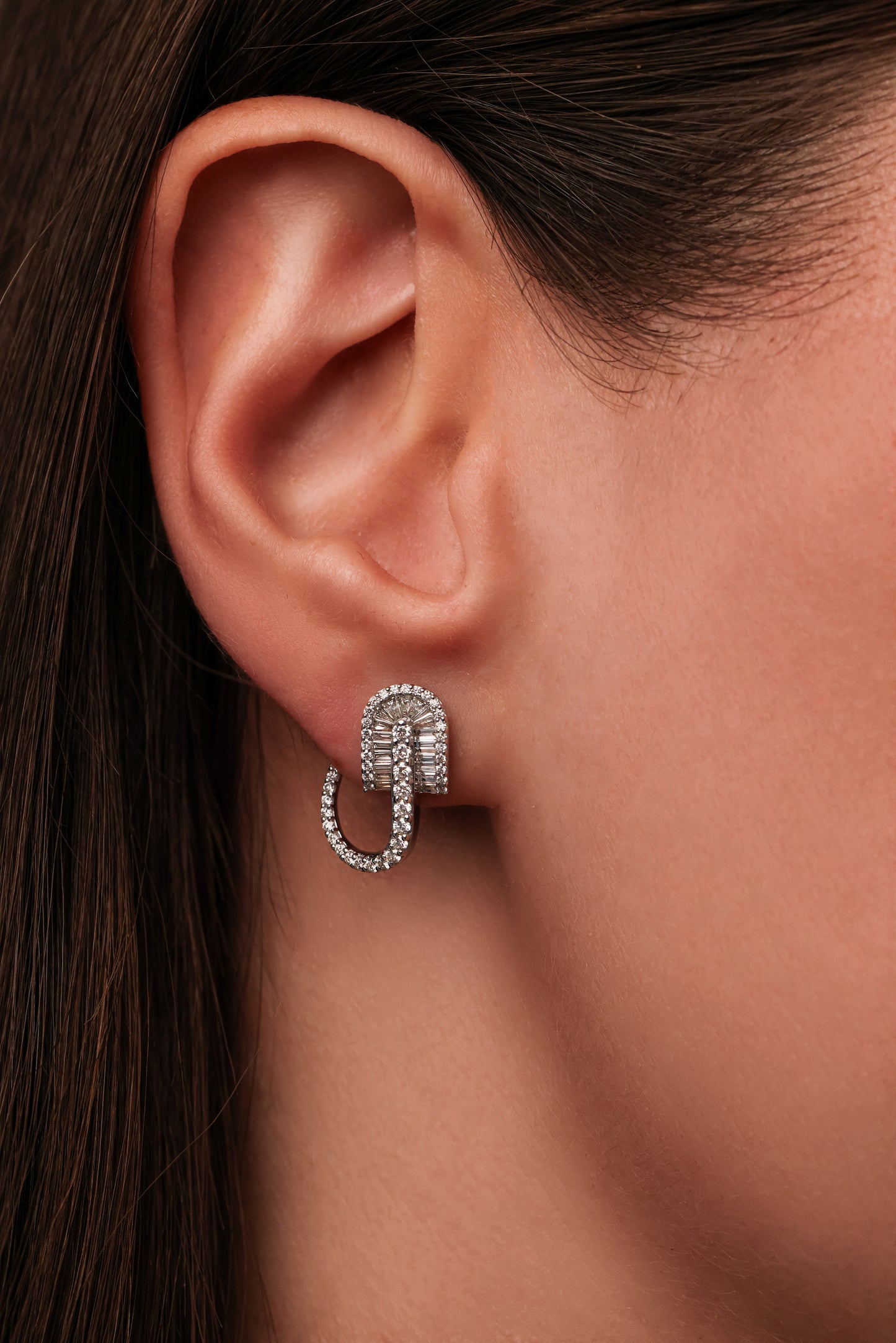 U Huggie Baguette Earrings