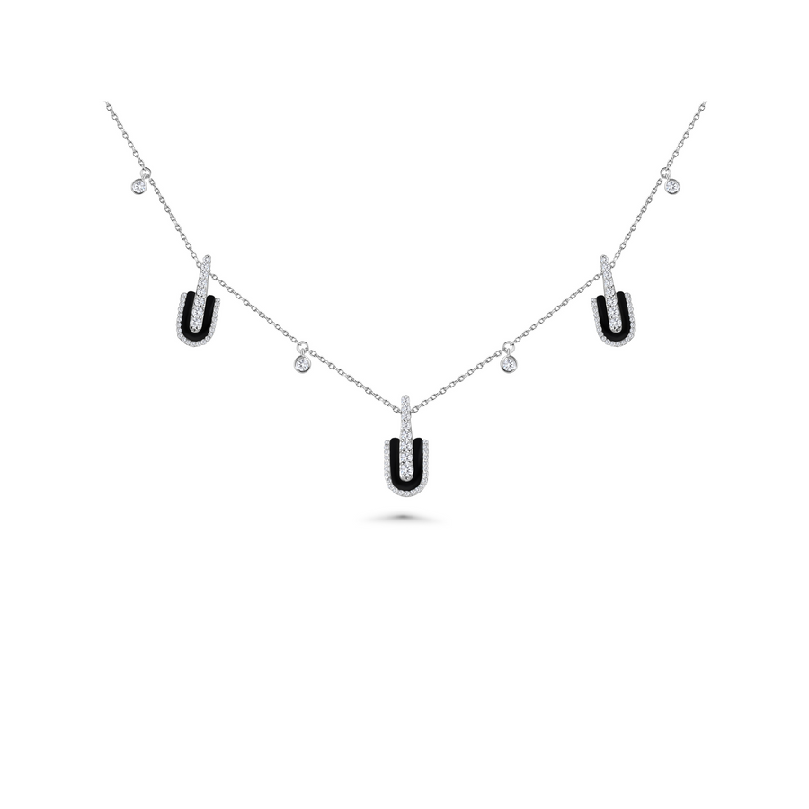 U Trio Necklace With Charms