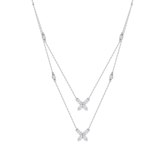 Clover Layer Diamond Necklace