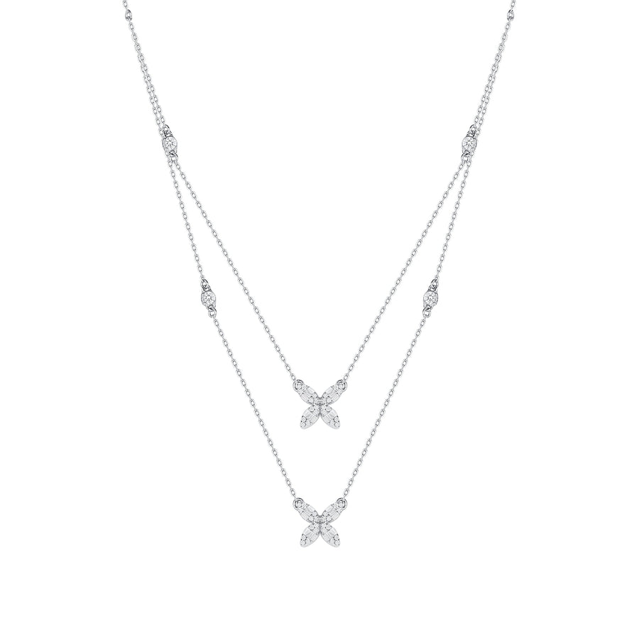 Clover Layer Diamond Necklace