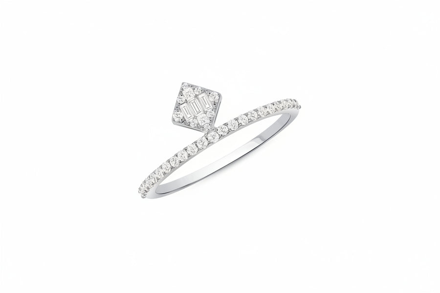 Thin Diamond Band with Ornament