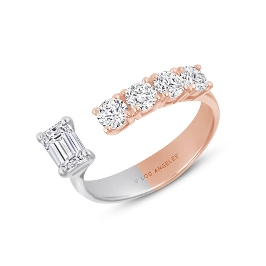 Emerald & Round Offset Band