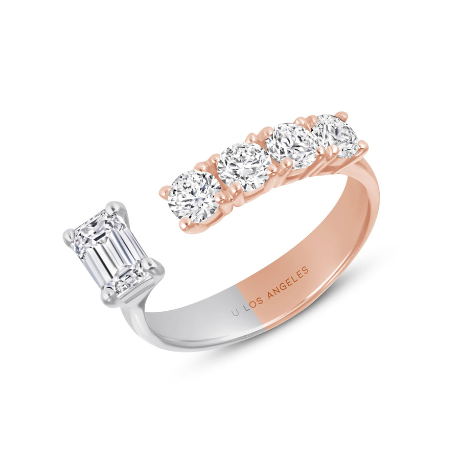 Emerald & Round Offset Band