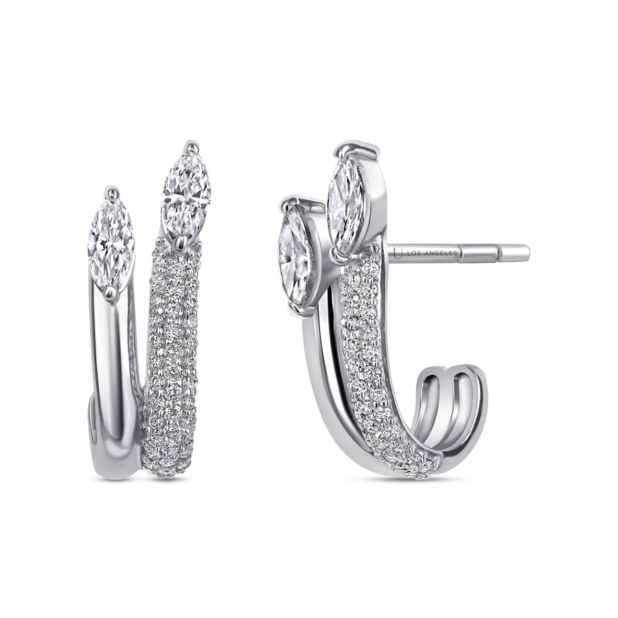 Marquise Diamond Wrap Huggies